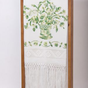 juego de toallas 3/piezas "Cestas verde". Alta artesanía de Lagartera