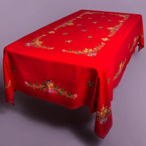 Mantel de Navidad. Bordado a mano en Lagartera